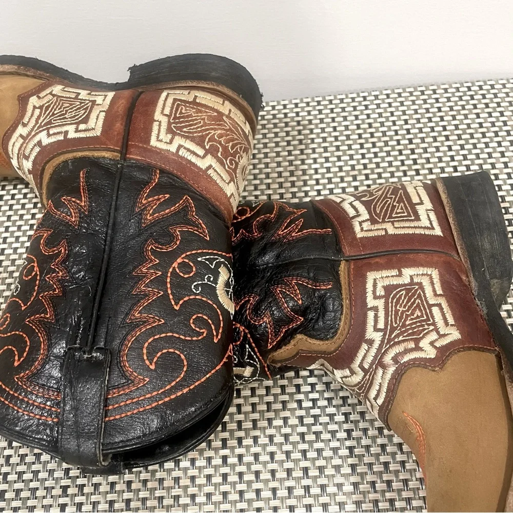 El General 1901 Brown Western Cowboy Boots kids Size 20.5 ( 3/4 US) ( 9.5”)